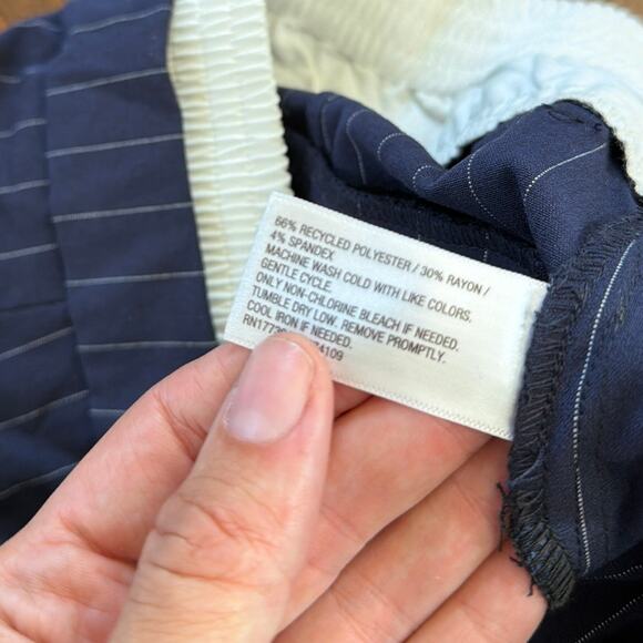 Wild Fable Wide Leg Boxer Trouser High Rise Blue PInstripe NEW Size Small - Picture 7 of 8